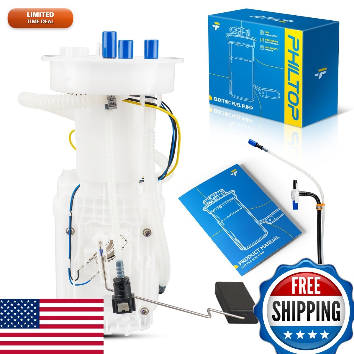 PHILTOP Electric Fuel Pump Assembly Compatible with 2002-2003 Audi A4, FG1719
