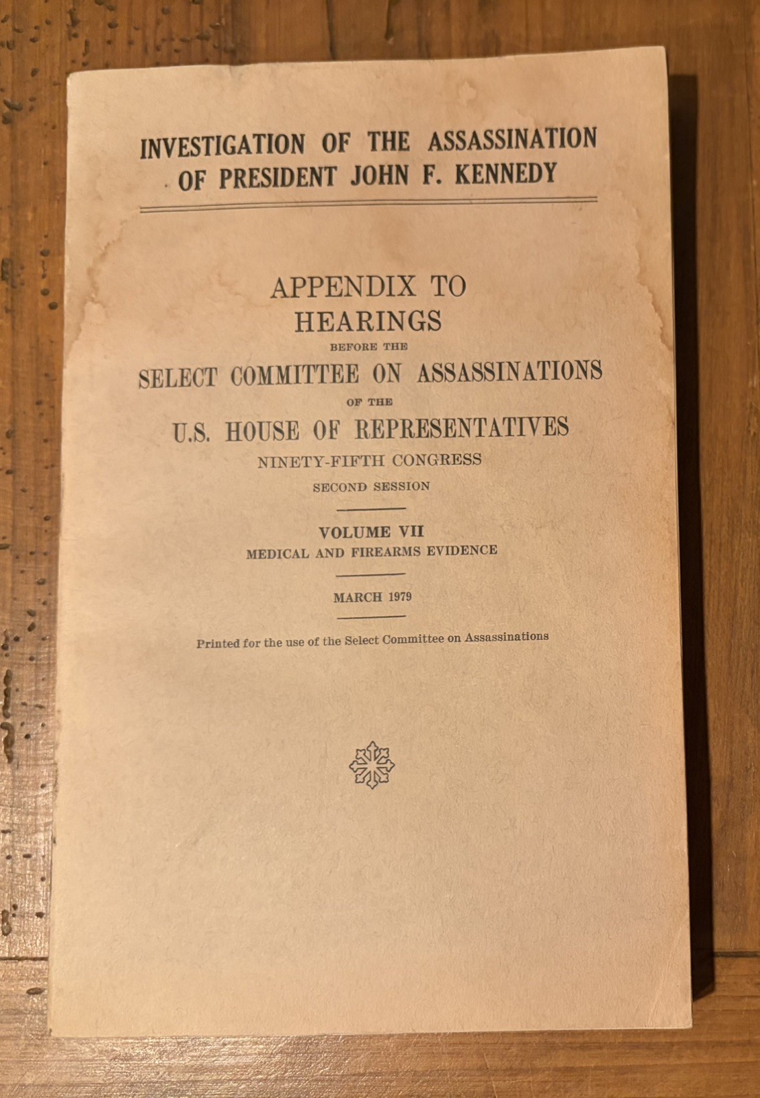 HSCA Investigation into Assassination of JFK - Appendix to Hearings, Vol. 7