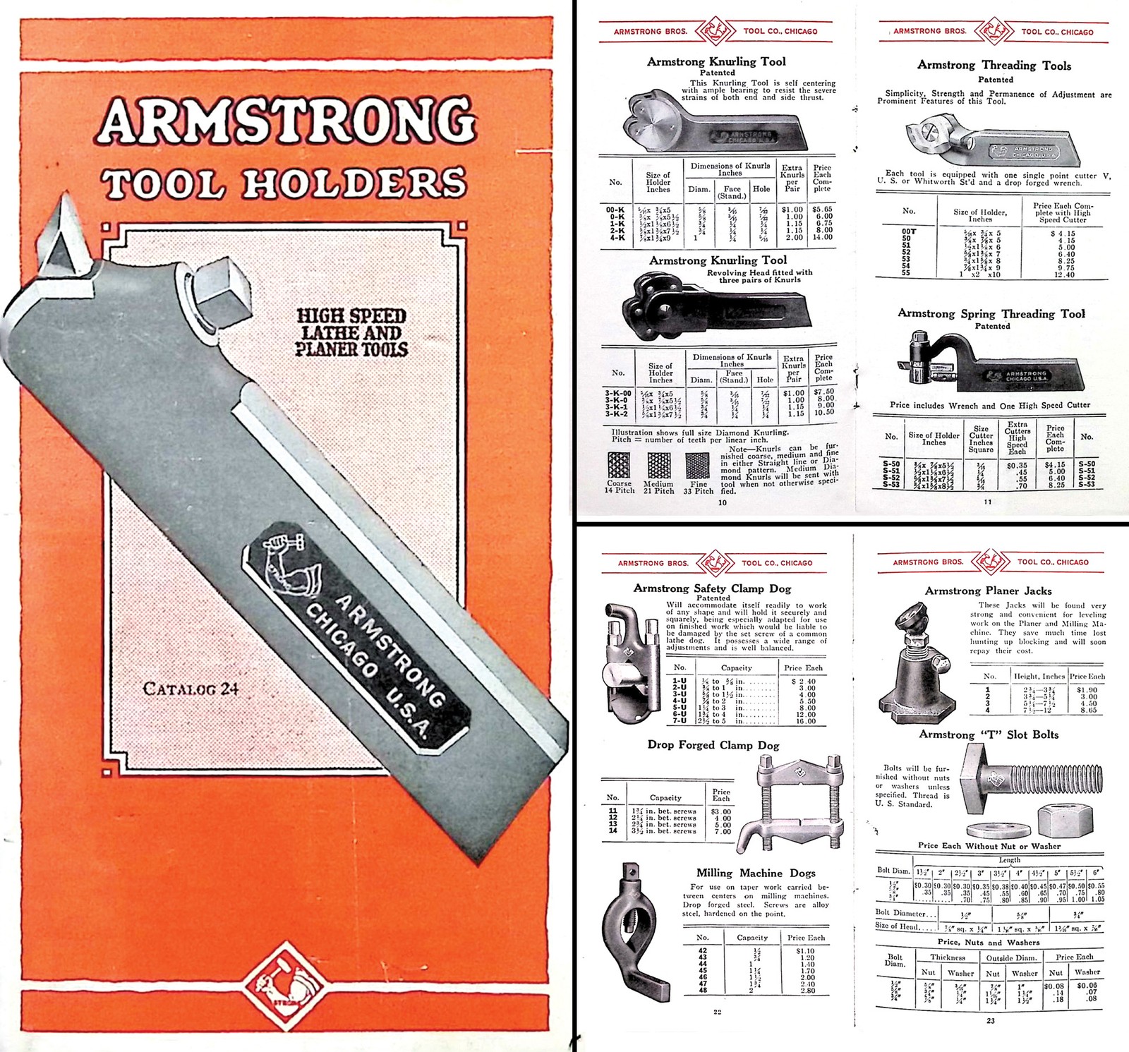 Orig. Ca. 1920's 24 Page Catalogue of ARmstrong Tool Holders - mjdtoolparts