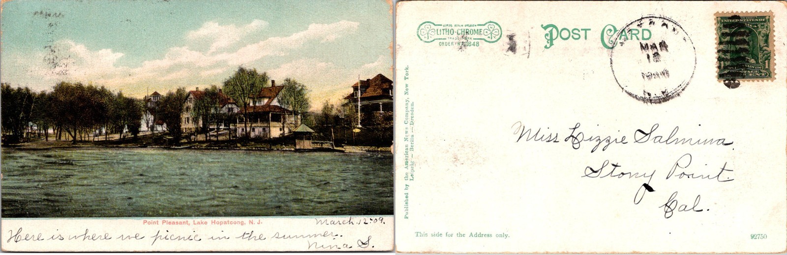Point Pleasant, Lake Hopatcong, NJ. Postcards used 56264