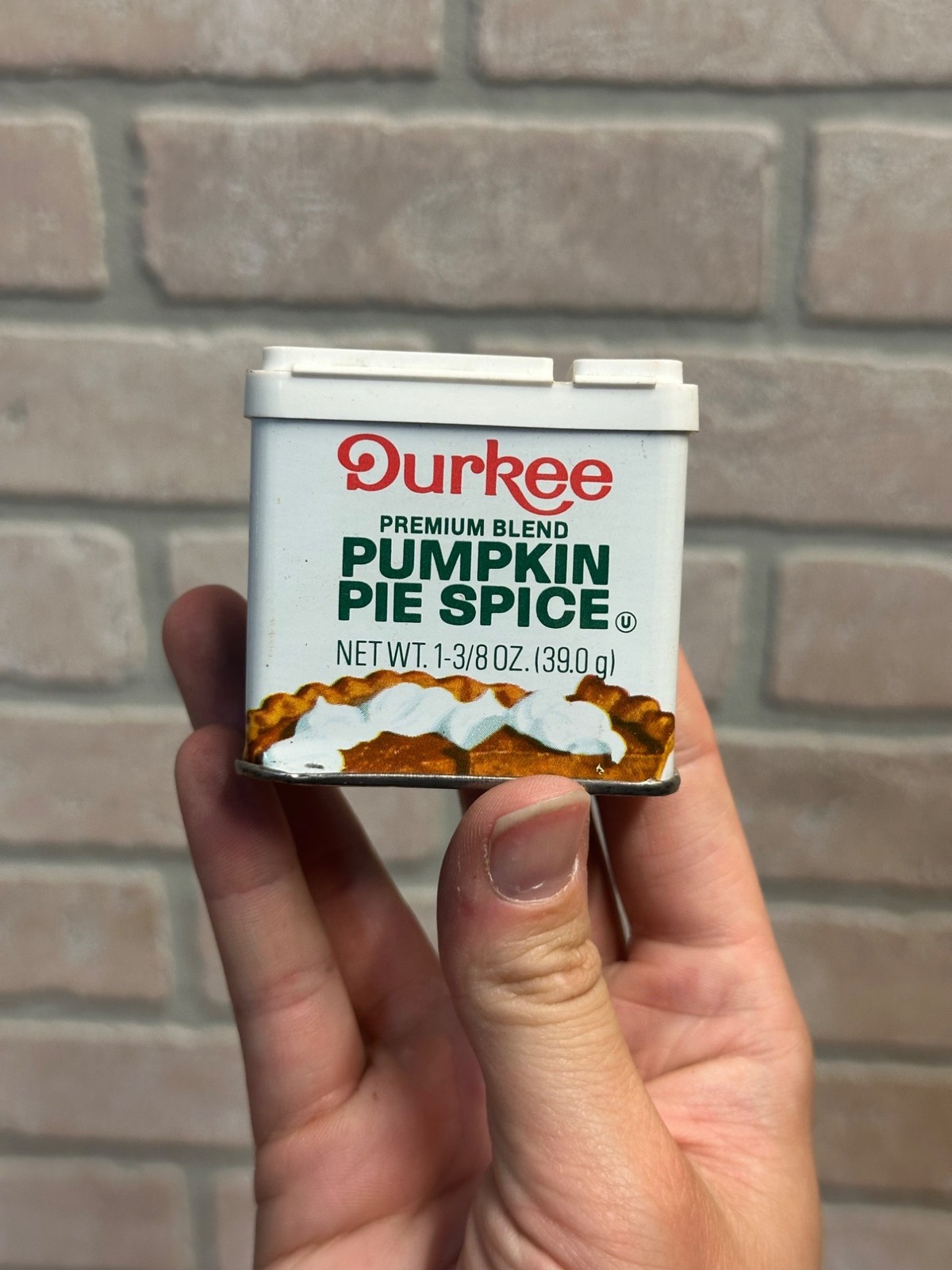 Vintage Durkee's Pumpkin Pie Spice Advertising Tin
