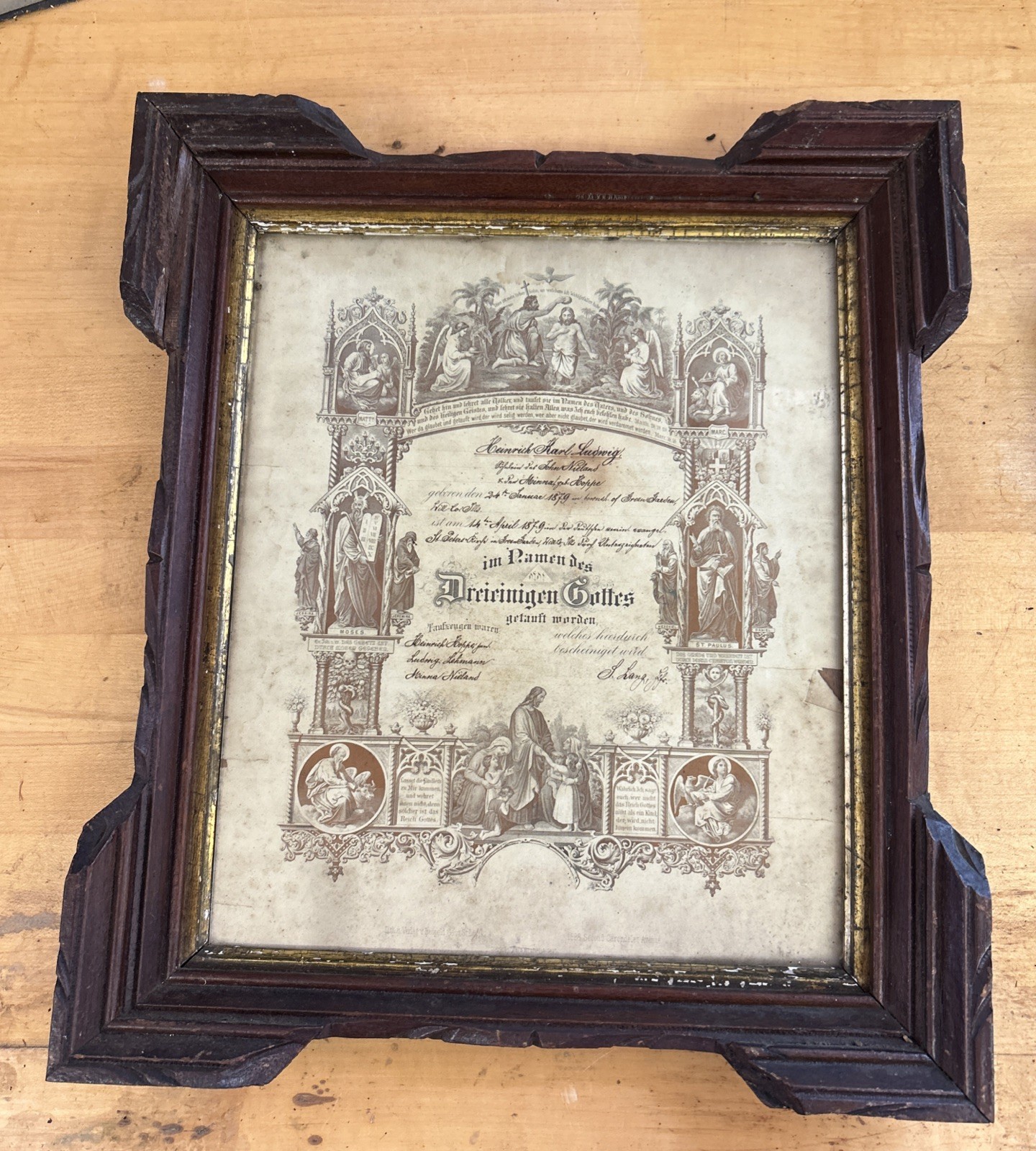 Antique Late 1800’s 10” X 12” Picture Frame