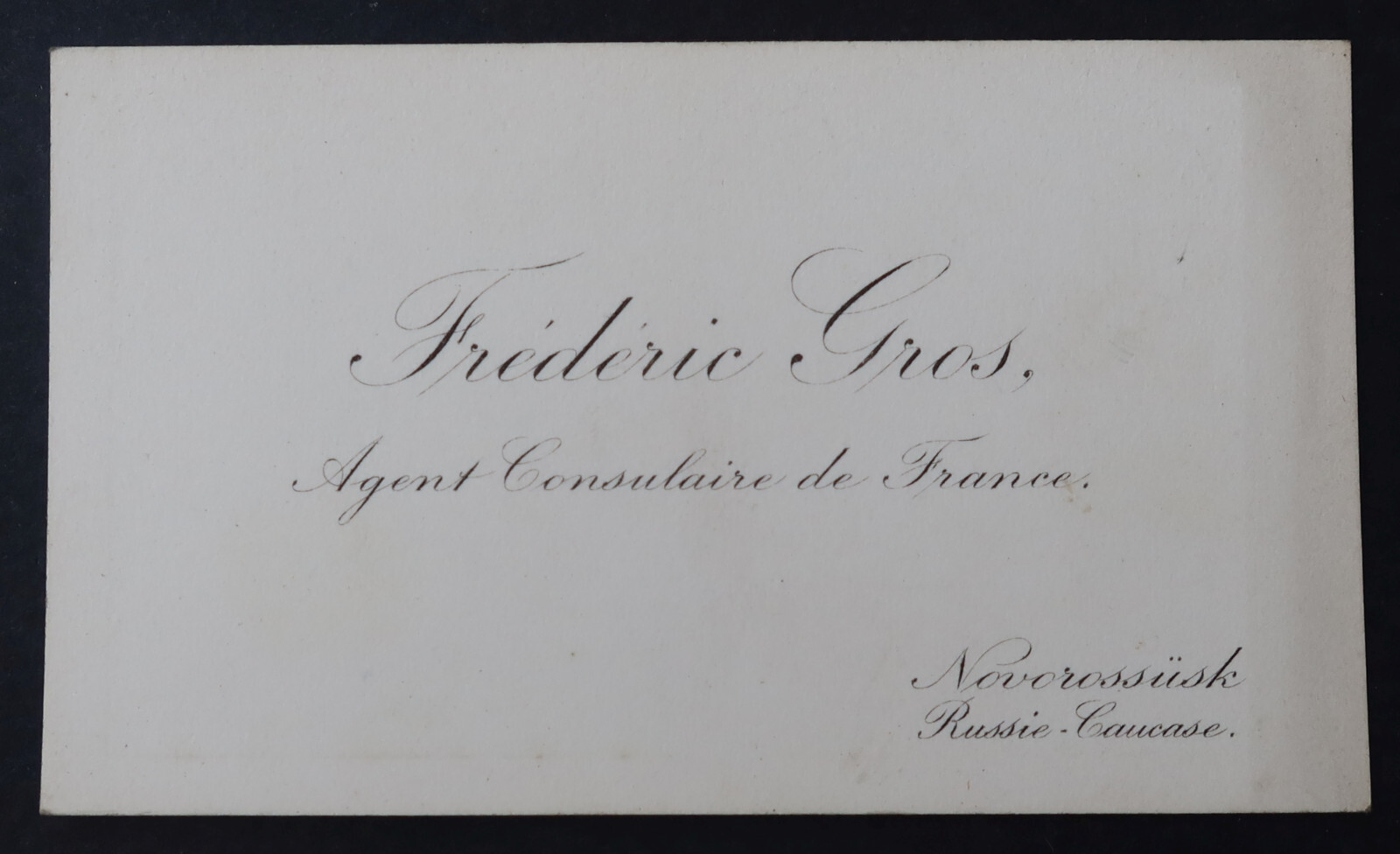 Business card FREDERIC GROS CONSULAR AGENT NOVOROSSÜSK RUSSIA visit card 11