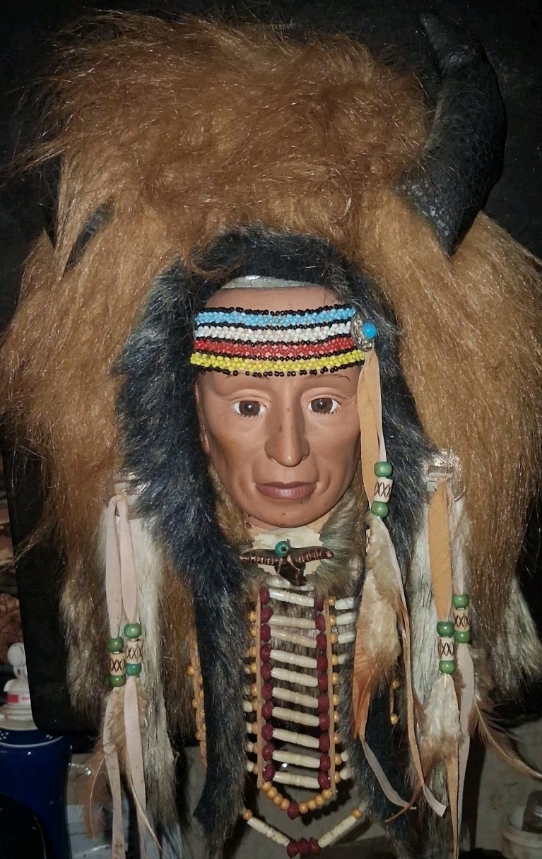 Vintage Southwestern-style Native American Spirit Mask Wall Hanging