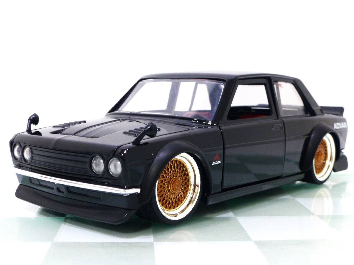 JADA TOYS 1/24 Datsun 510 Black JDM Tuners Collectible Model [Age 13+]