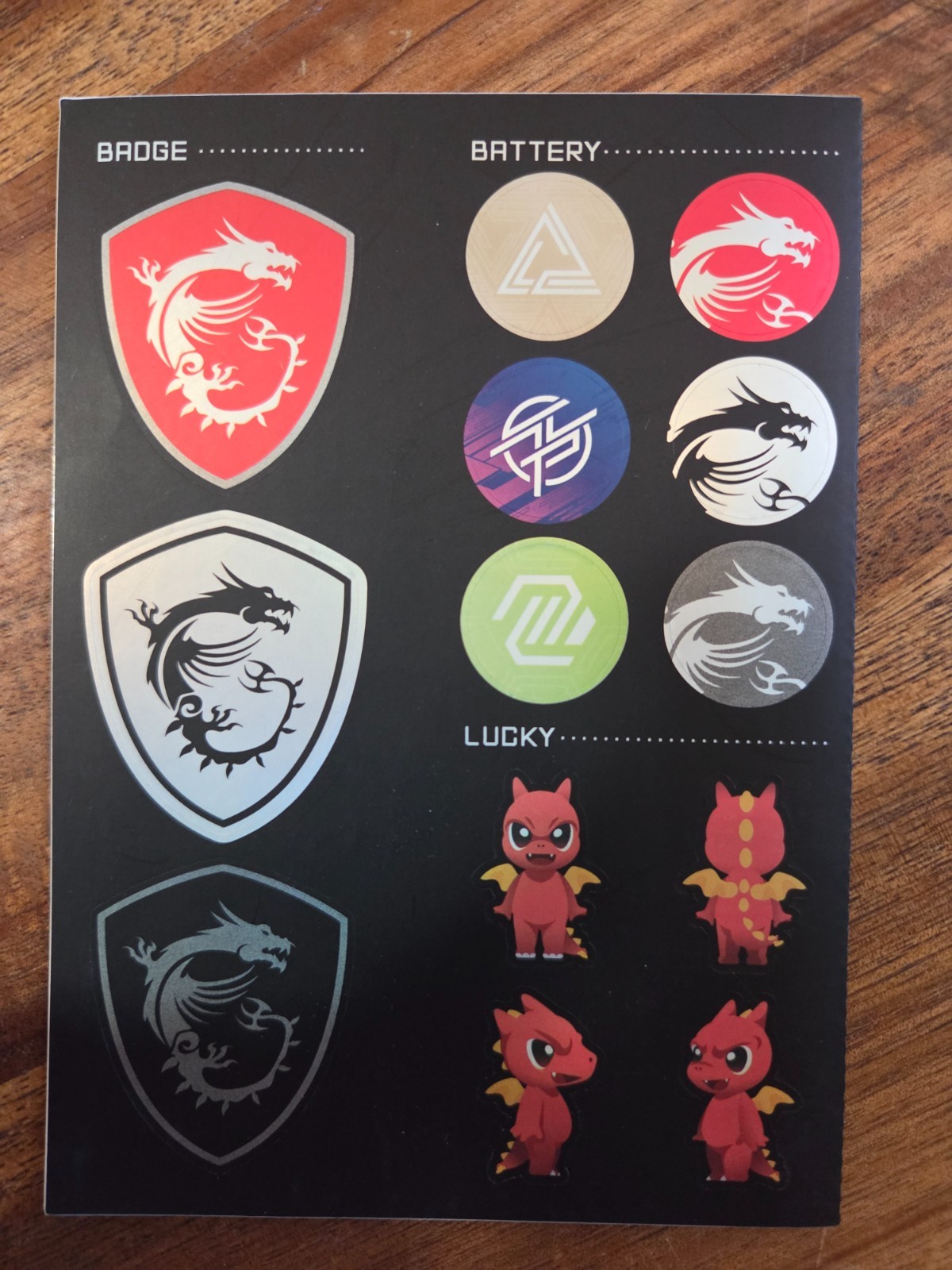 OEM Original MSI Motherboard Sticker Set