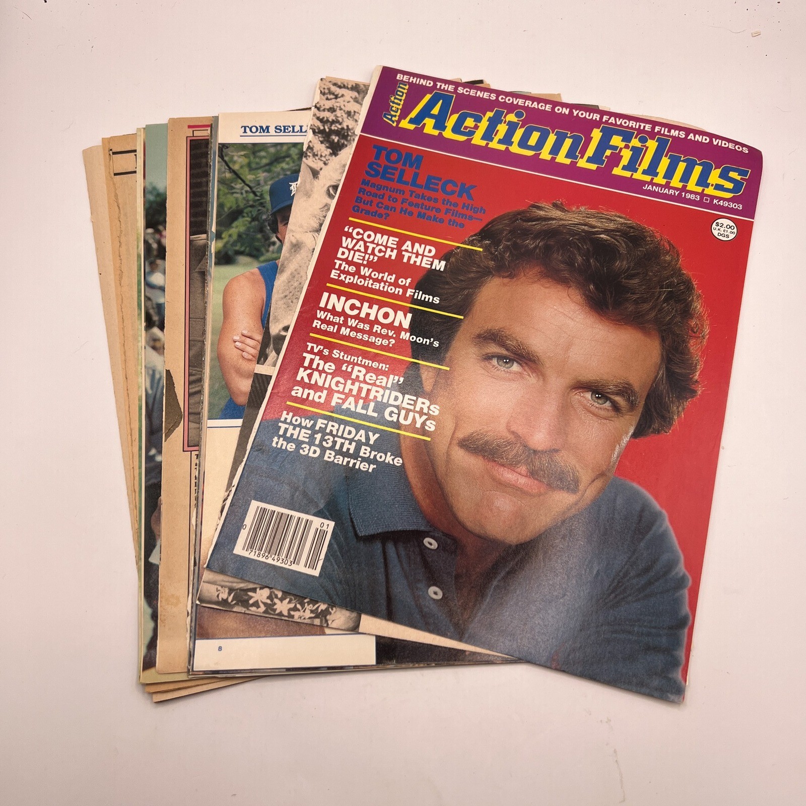 Vintage Tom Selleck Magazine Clippings Scrapbook Pages 1983 Action Films McCalls
