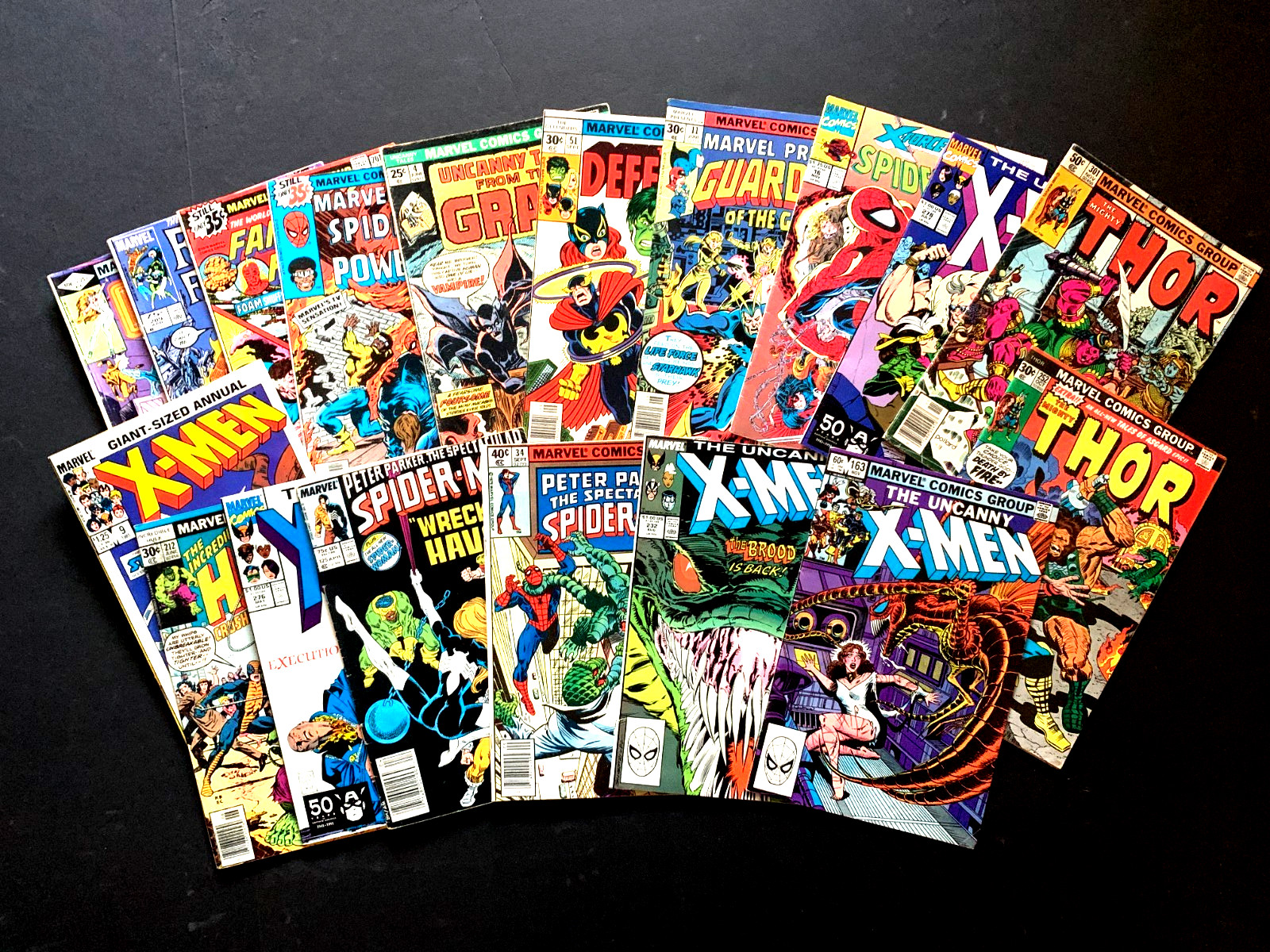 Vintage Mixed Lot  Marvel Comics Late 70\'s-80\'s, Perfect For Kids or Collectors