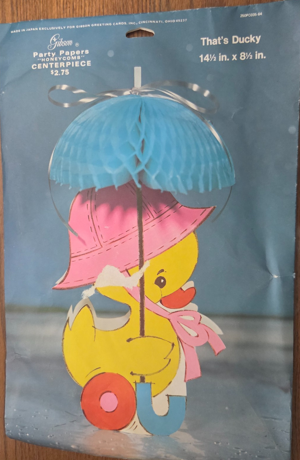 Vintage Gibson Honeycomb Centerpiece THAT'S DUCKY Shower Decoration