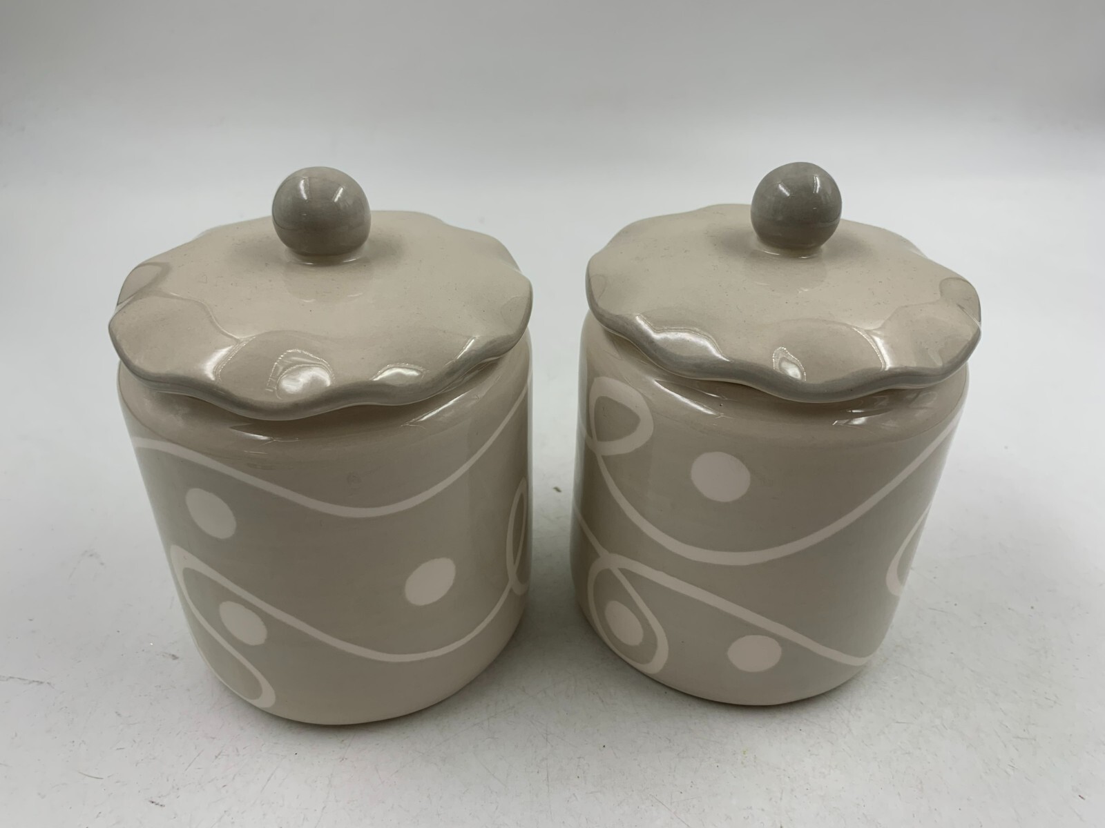 Msc Ceramic 4in Gray & White Canister Set of 2 BB01B24022
