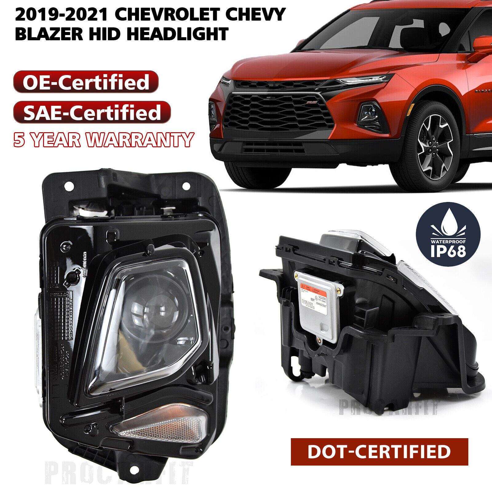 2019 2020 2021 Chevrolet Chevy Blazer HID Headlight Headlamp Assembly Left Side