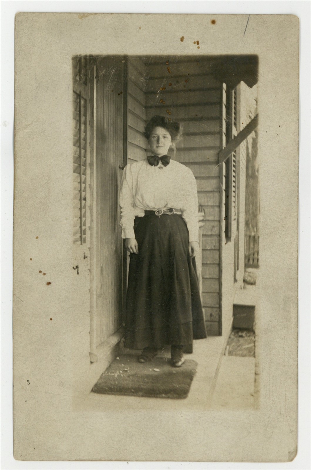 Preppy Teenage Female Sharply Dressed 1900 Preppie Gibson Hair RPPC Photo Q9892