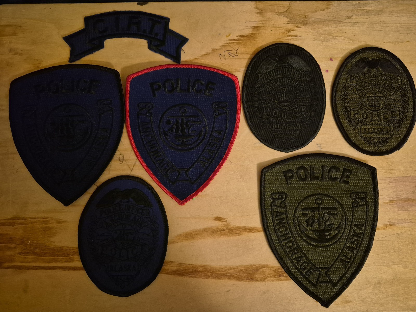 Patch ~ ALASKA AK ANCHORAGE POLICE APD SET/7 DIFFERENT SUMMER AND OD SWAT RARE