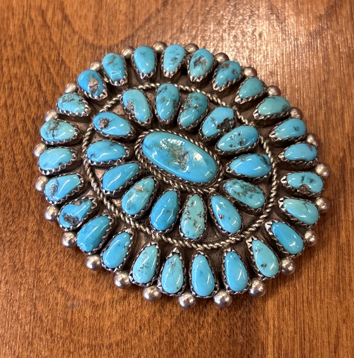 Vintage Native American Navajo Pin Sterling Silver Turquoise Hat Pin OLD PAWN