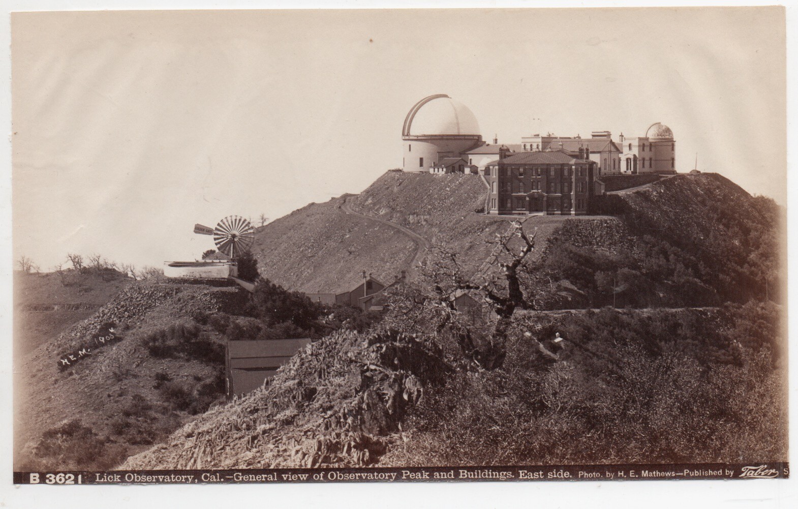 1880s Albumen Photo of Lick Observatory by H.E. Mathews Published by Taber