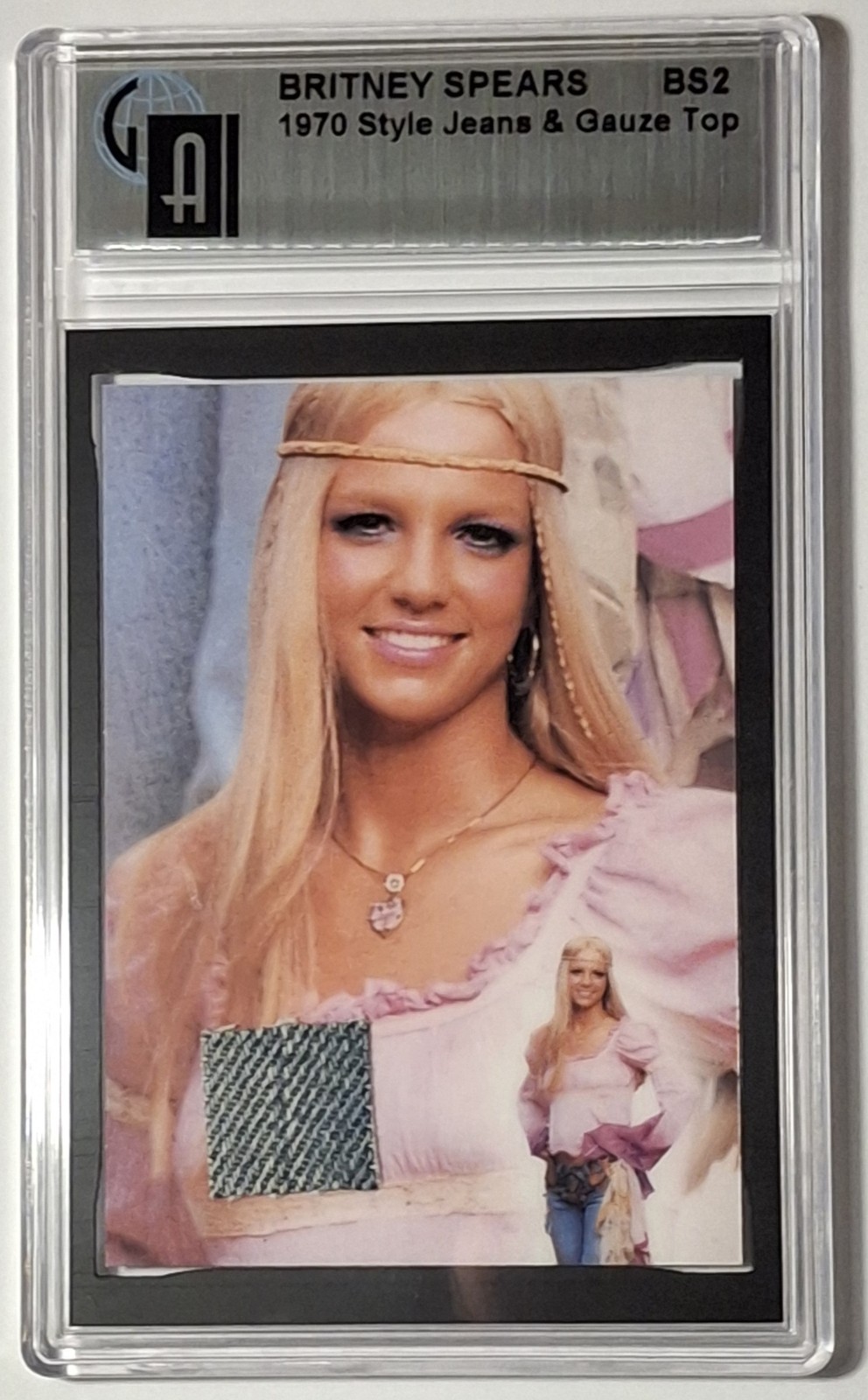 2002 Global/DNA Britney Spears Authentic Event Worn 1970 Style Jeans Swatch Card