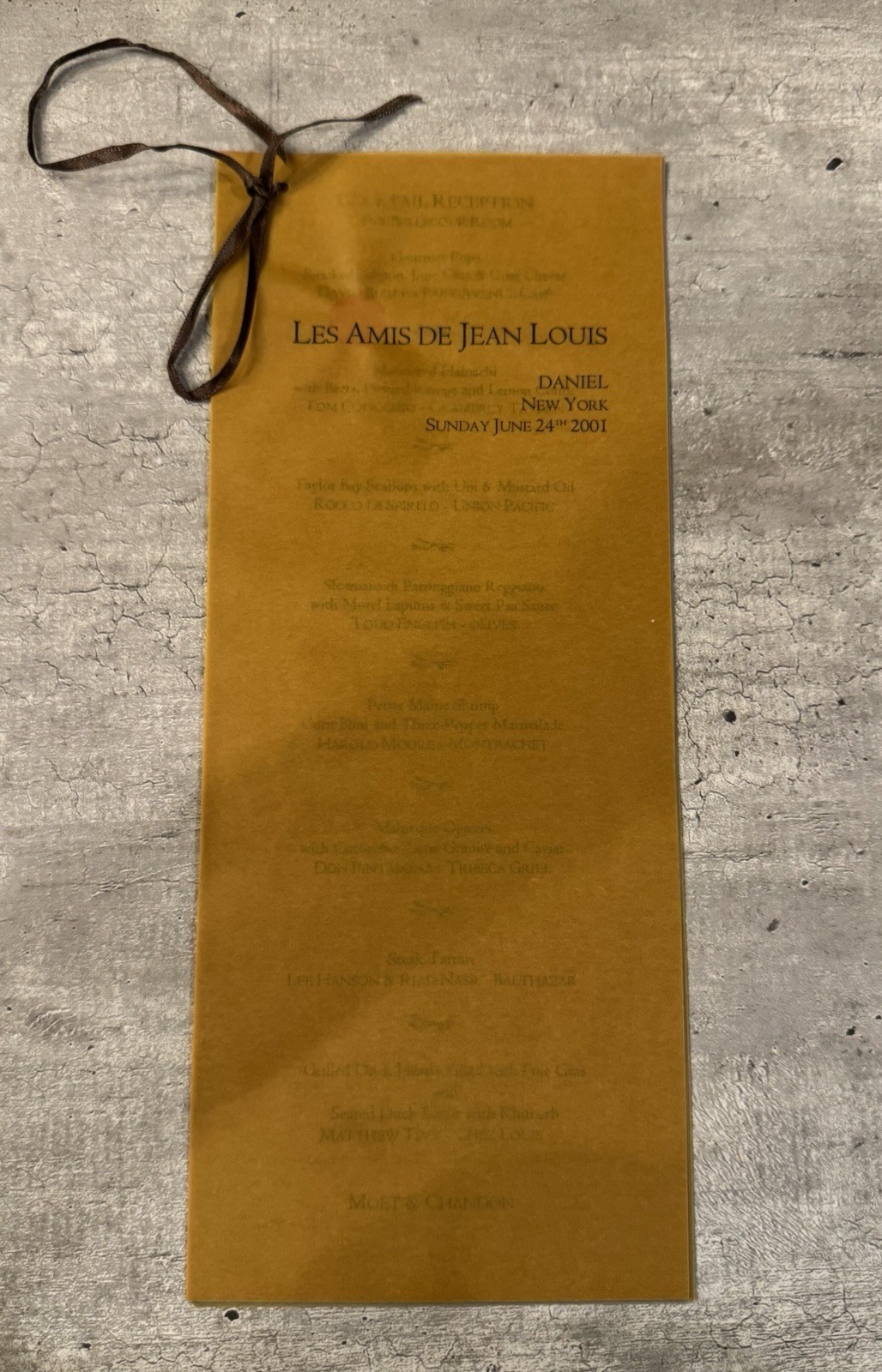Rare 2001 Signed Celebrity Chef Menu Daniel NYC Boulud Ducasse Ripert Culinary