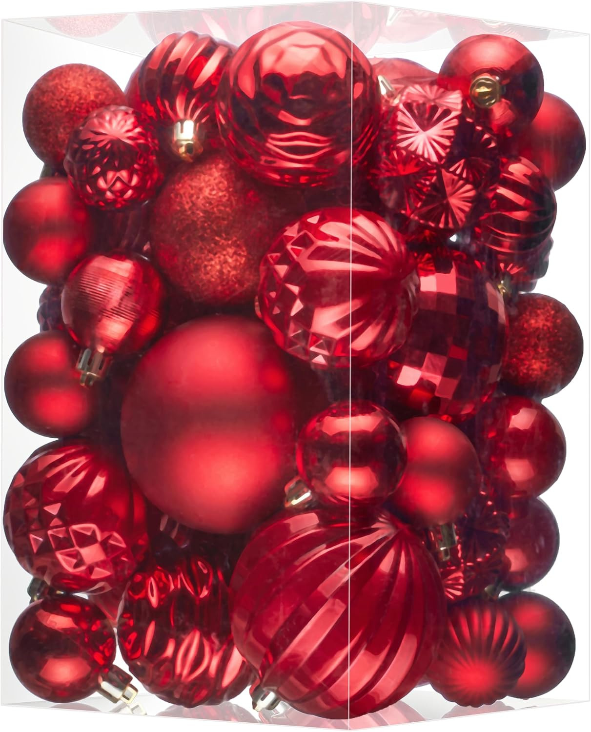 47CT Christmas Tree Balls Ornaments, Red