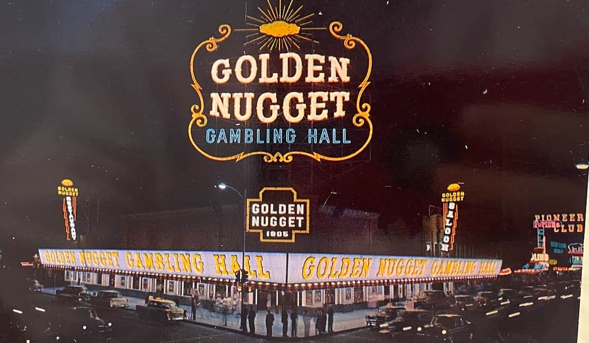Vintage 1950s Golden Nugget Casino Las Vegas Folding Menu Postcard Unposted