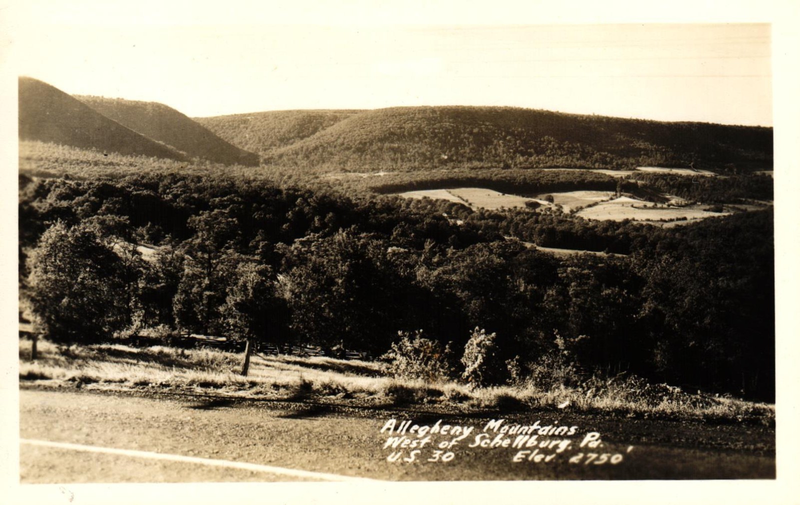 Lincoln Highway Pennsylvania - Allegheny Mountains West of Schellsburg, Pa.