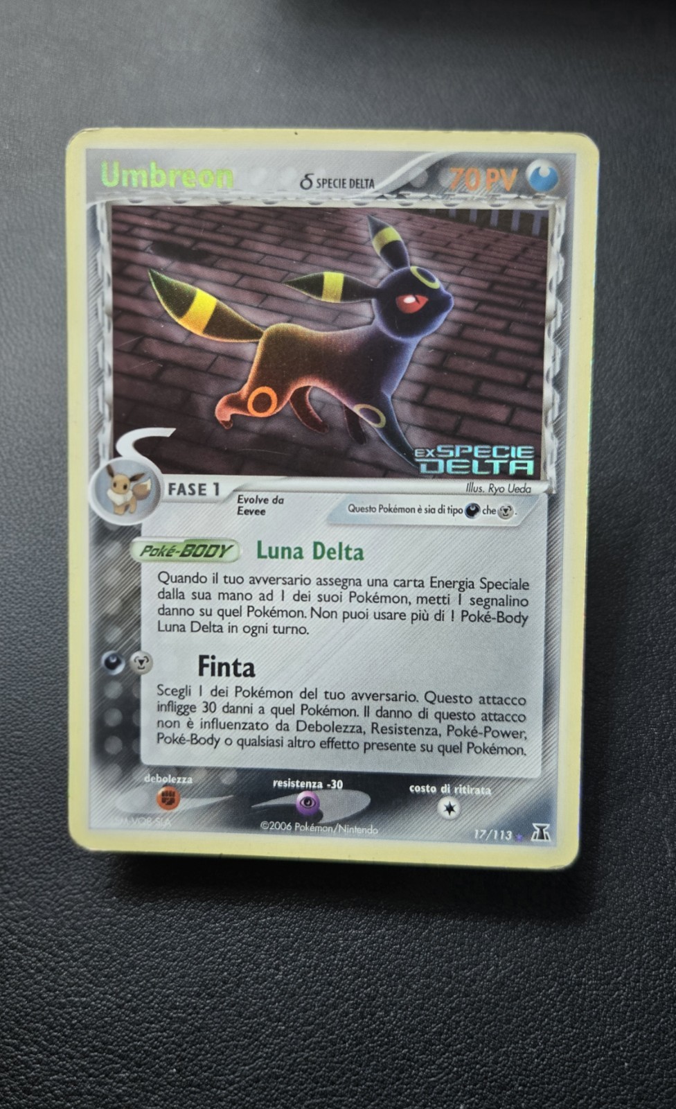 Pokemon Umbreon δ Delta Species 17/113 ITA 2006 PV 70 Phase 1 Darkness