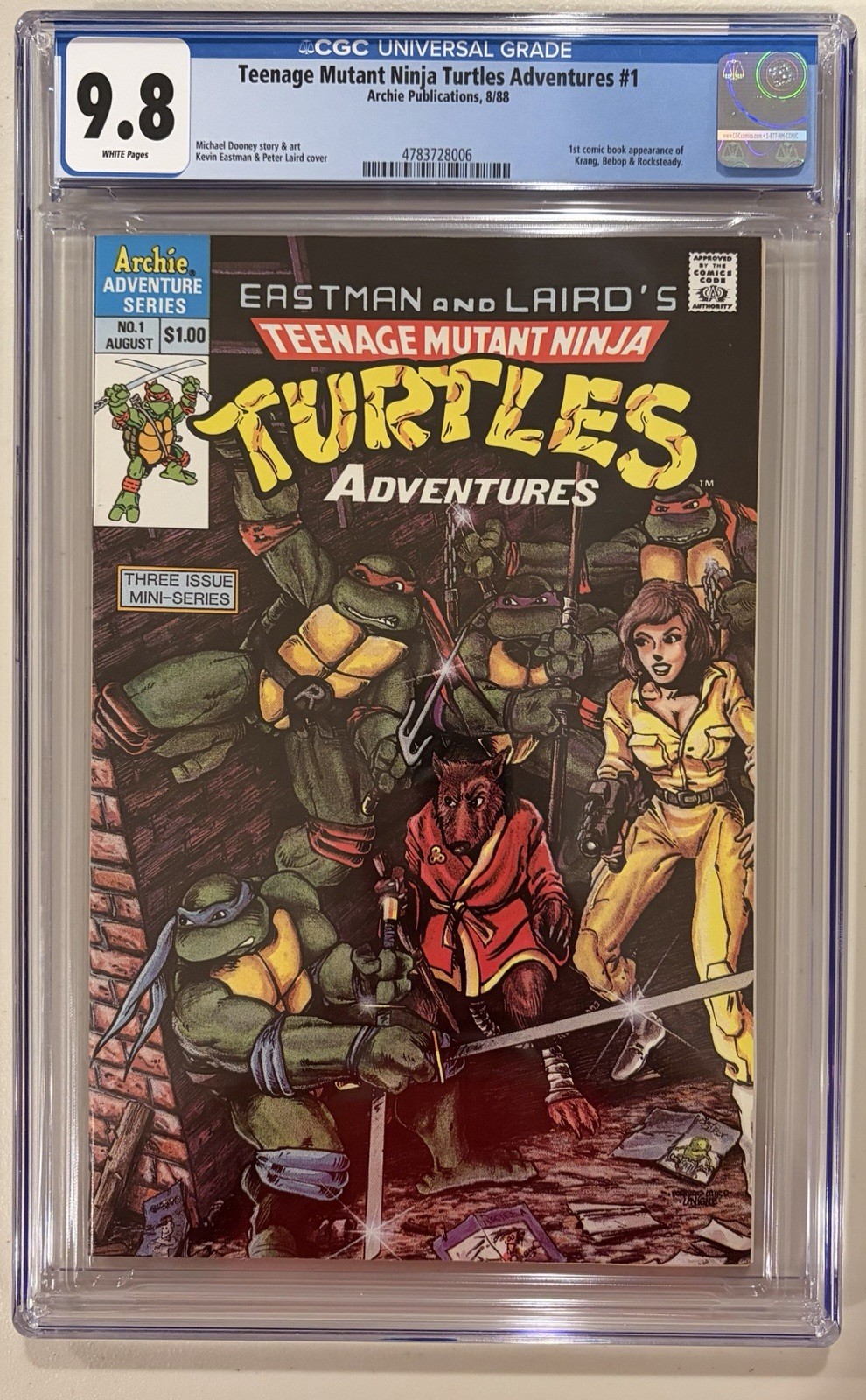 TMNT Adventures #1 (1989) CGC 9.8 White Pages