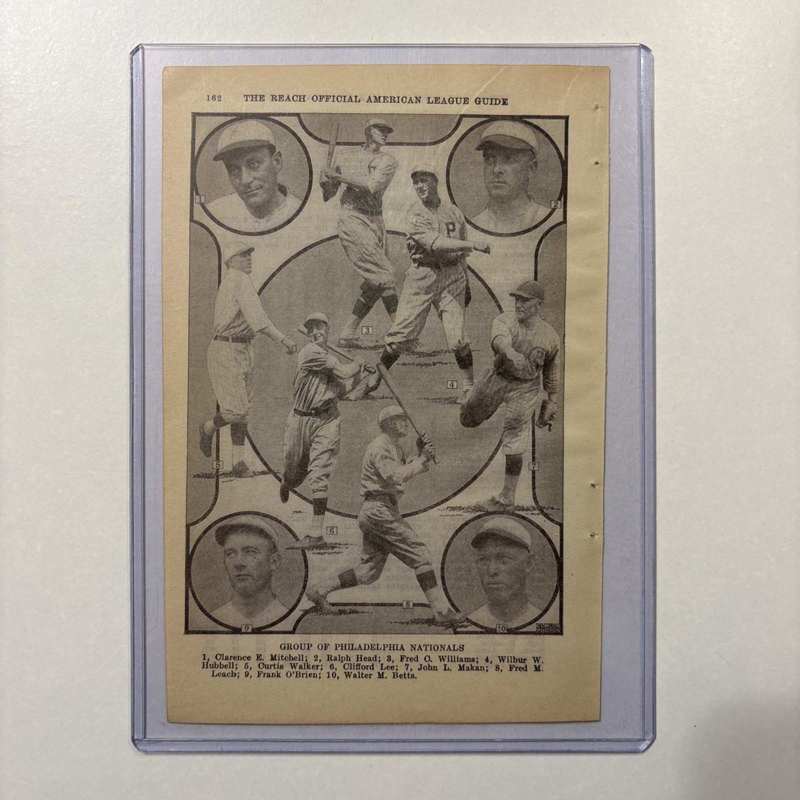 1923 Philadelphia Phillies Picture Mitchell/Head/Hubbell Rare Baseball Antique
