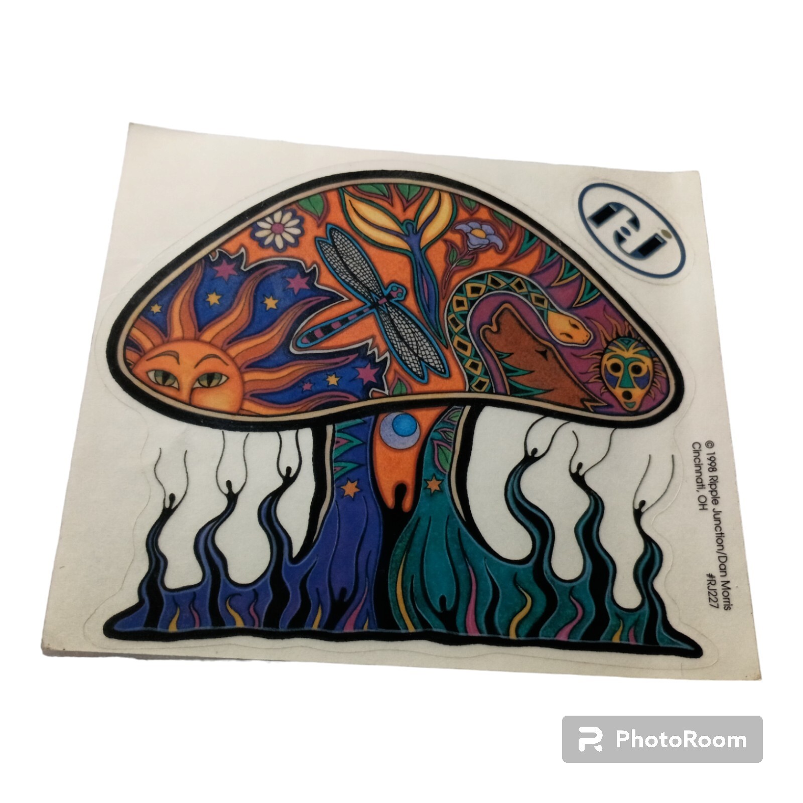 1998 Ripple Jnct Dan Morris Mushroom Dragonfly Psychedelic Snake Window Sticker 