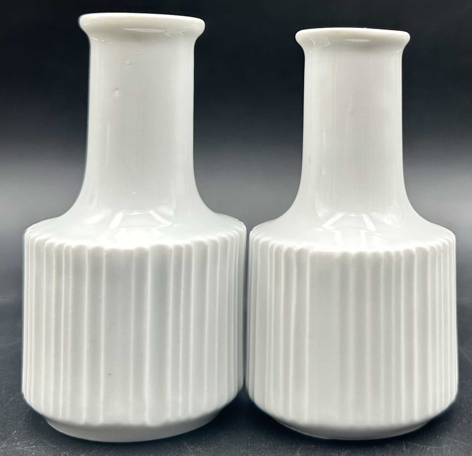 Vintage Rosenthal Germany Variation MCM Porcelain Bud Vase Pair Tapio Wirkkala