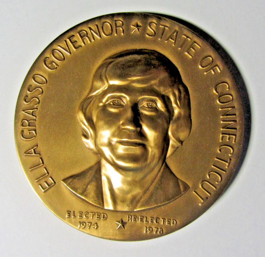 Vintage Ella Grasso Connecticut Governor Bronze Medal 1974-1978 Capitol