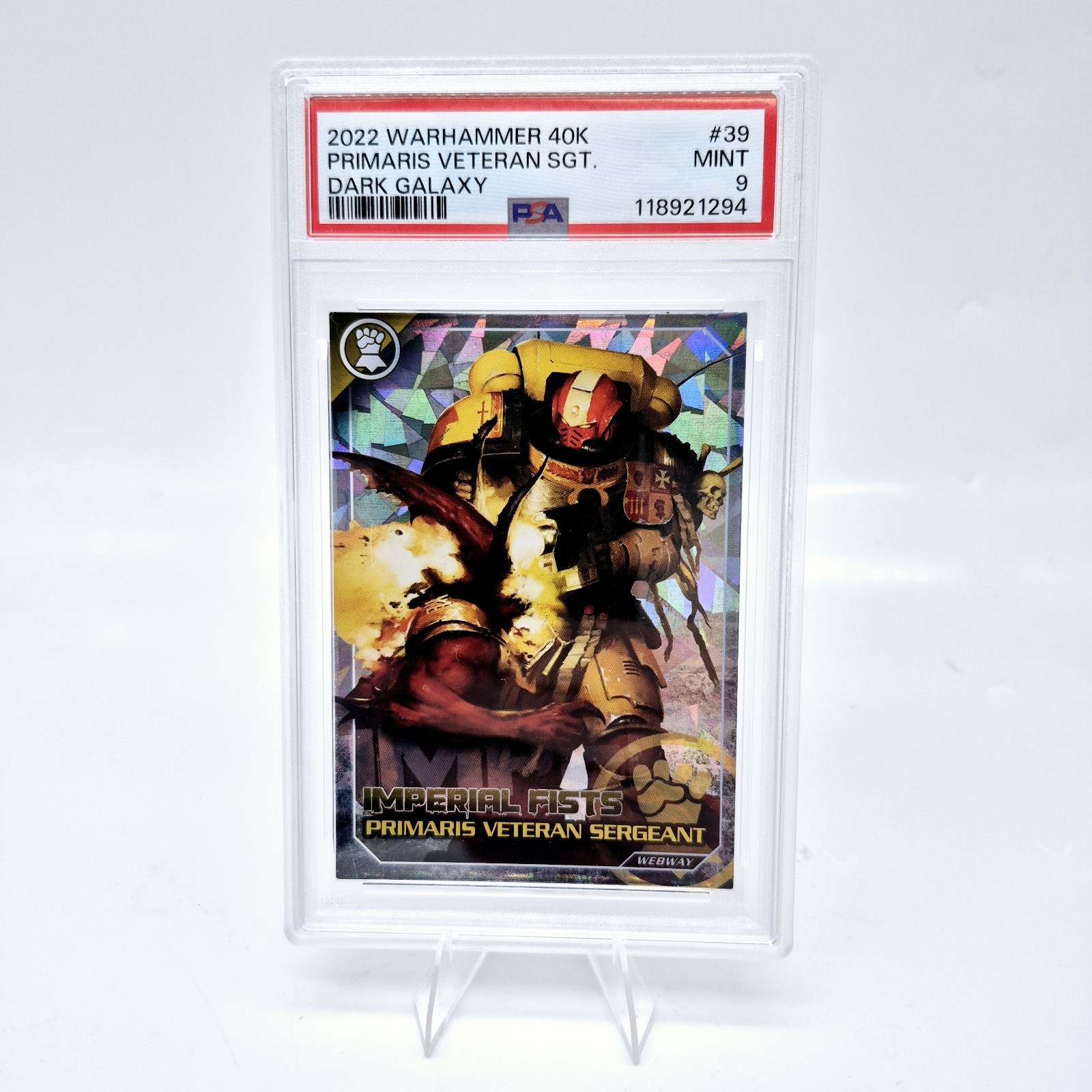 2022 Warhammer 40k Primaris Veteran Sgt #39 Webway PSA 9 Dark Galaxy Imperial