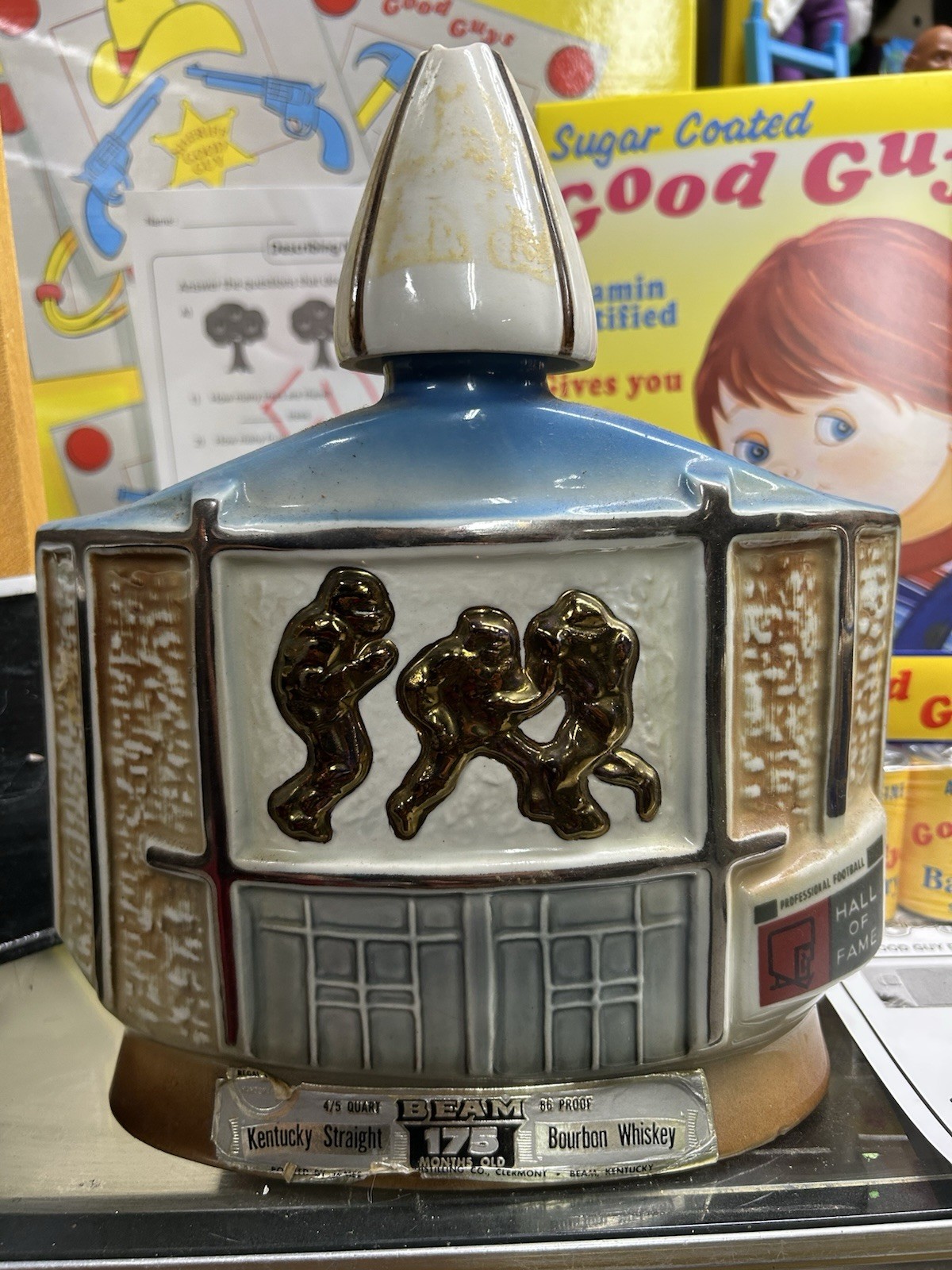 Jim Beam 1972 Pro Football Hall Of Fame Canton Ohio Decanter Liquor Bottle Empty