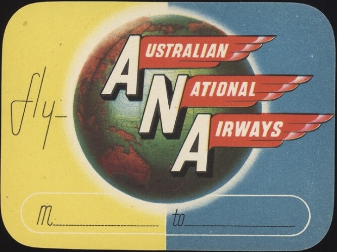 AUSTRALIA, 1946. ANA, Australian National Airways Label