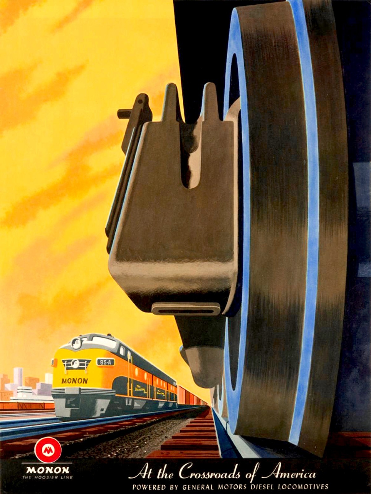 GM Monon poster by Bern Hill ca. 1950 8.5 x 11 Photo