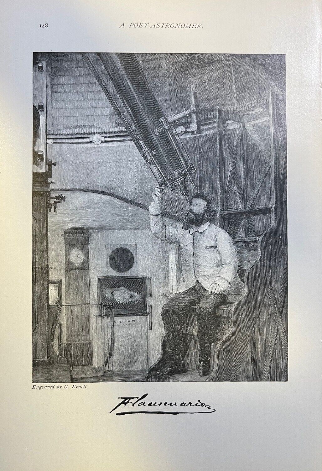 1894 Vintage Magazine Illustration Nicolas Camille Flammarion French Astronomer