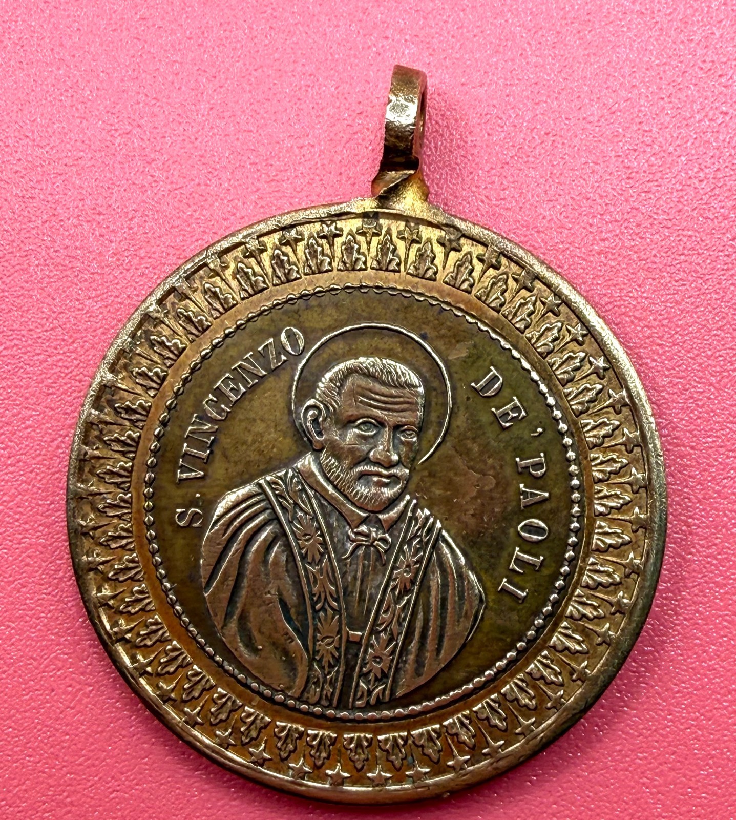Vintage Saint Vincent De Paul Pope Pius IX Religious Catholic Medal Roma