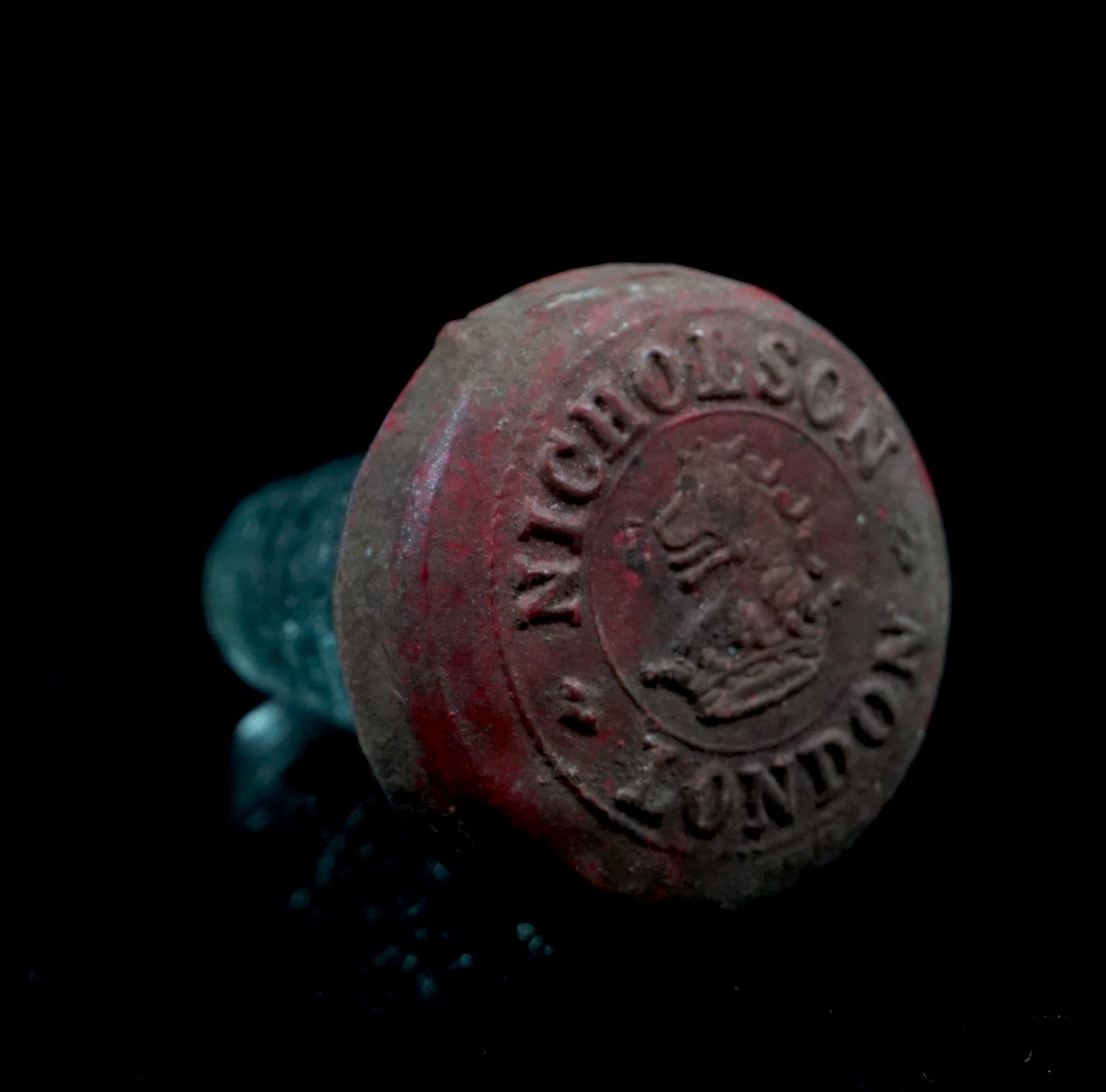 Vintage Lea & Perrins + Nicholson\'s London Glass Bottle Stoppers TWO STOPPERS
