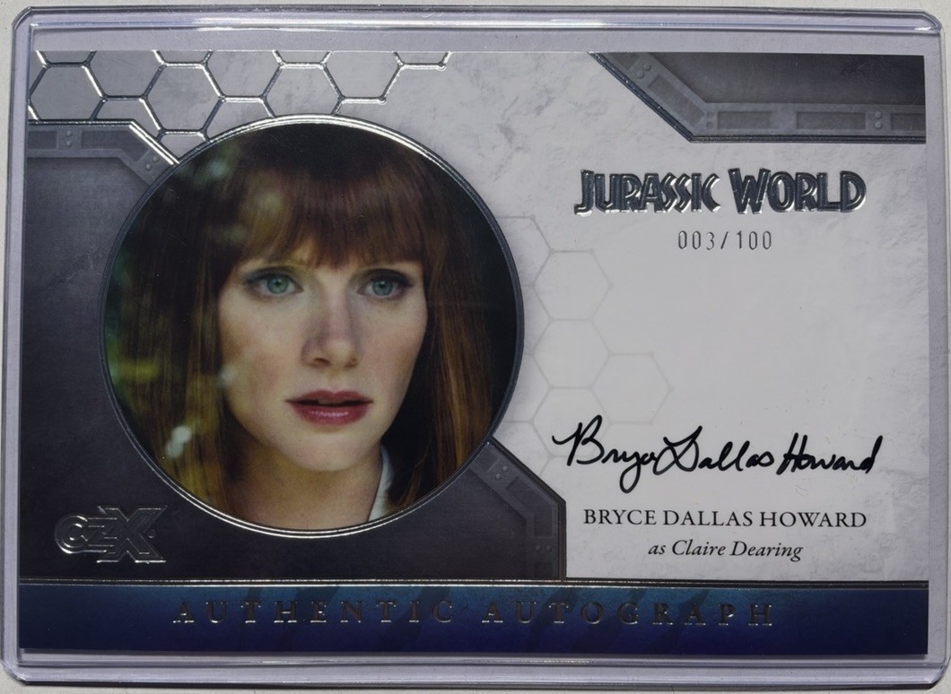2026 CZX Jurassic World Claire Dearing/Bryce Dallas Howard Autograph Auto #3/100