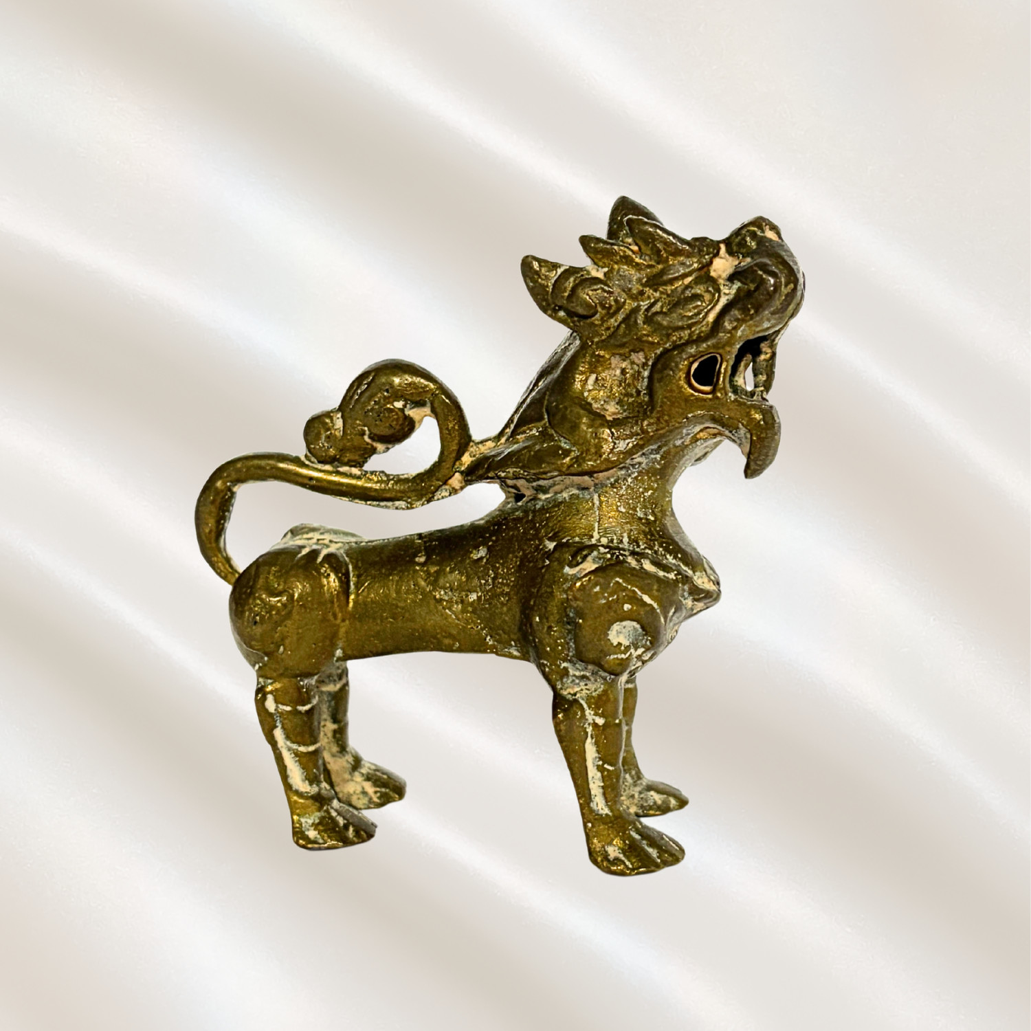 Vintage Chinese Bronze Foo Dog Pixiu Guardian Lion Figurine Statue