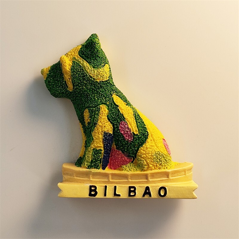 Spain Creative puppy sculpture at the Guggenheim Museum in Bilbao Fridge Magnet
