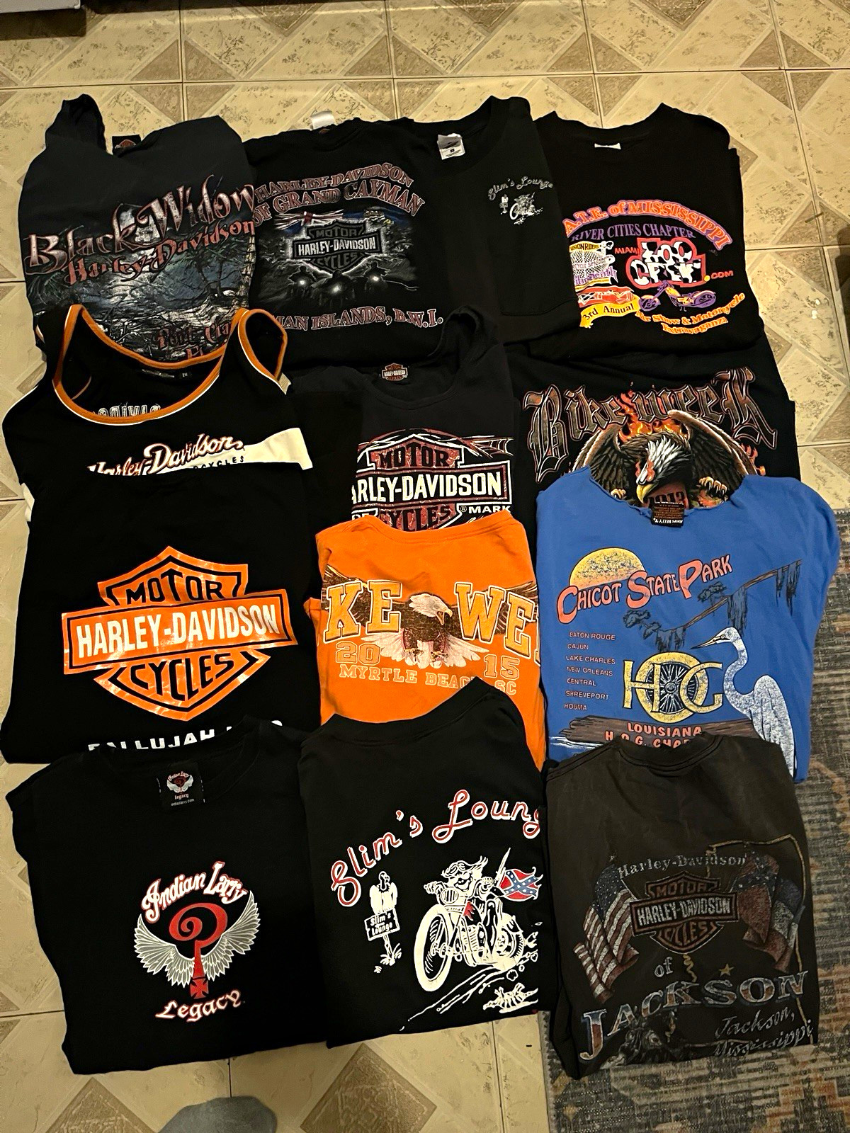 Y2K Harley-Davidson Graphic T-Shirt Lot Assorted Shirts Tops Holoubek lot of 22