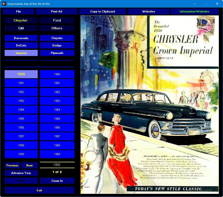 Automobile Car Ads 1950s & 1960s digital collection