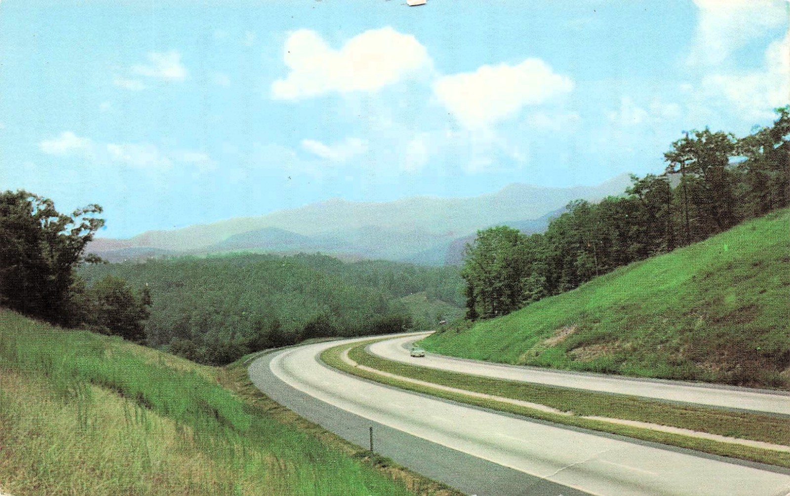Asheville NC North Carolina I40 Highway Blue Ridge Mountains Vtg Postcard 7A