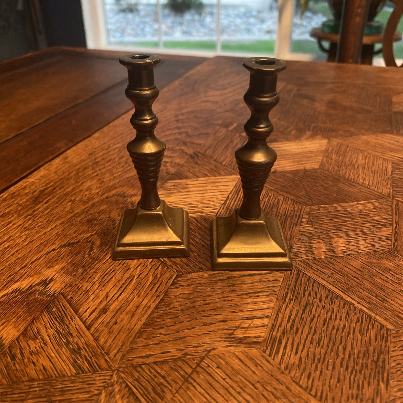 Vintage Pair of Miniature Brass Candlesticks