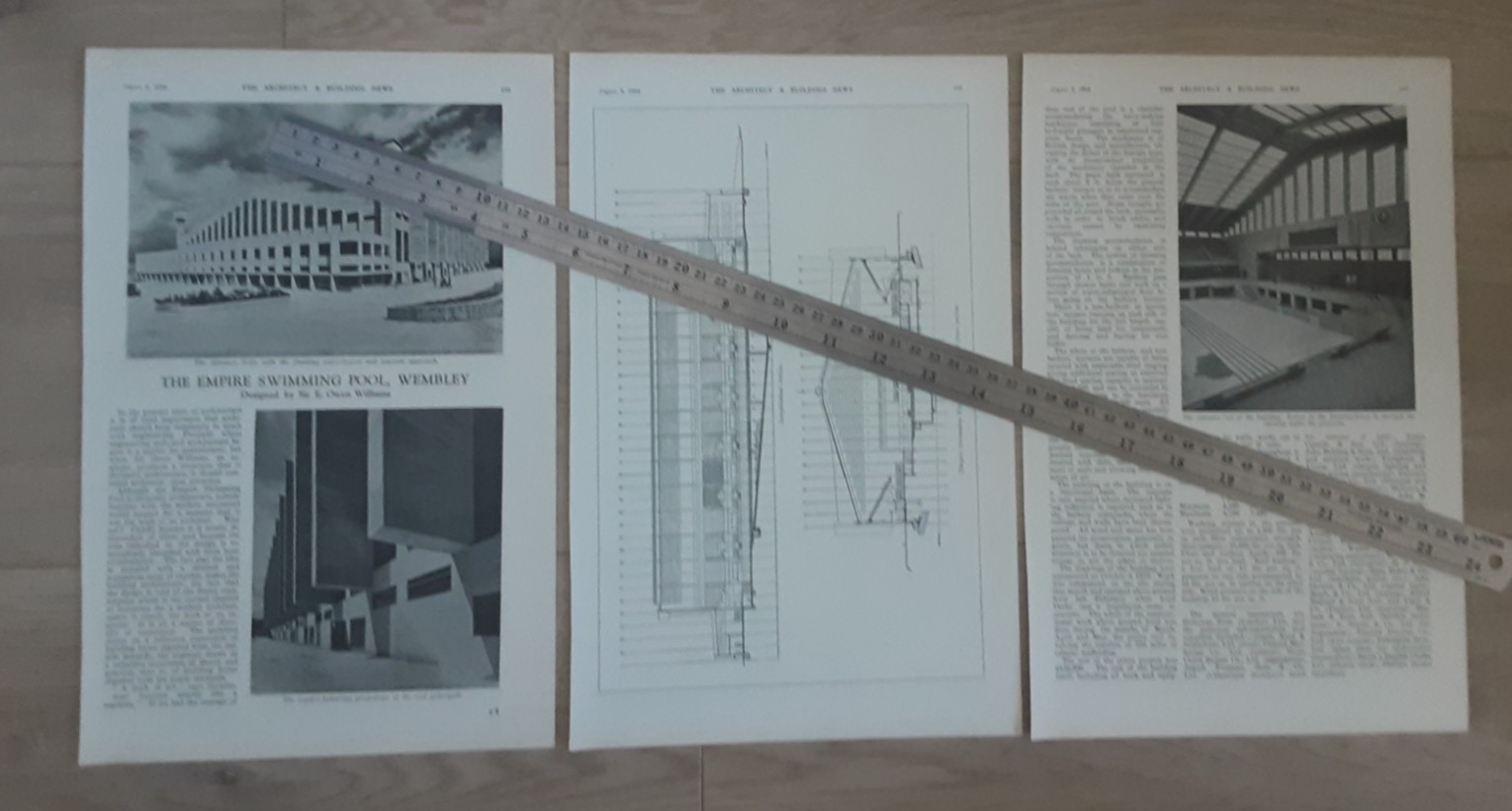 1934 Press Cutting Wembley Empire Swimming Pool London Modernist Architecture