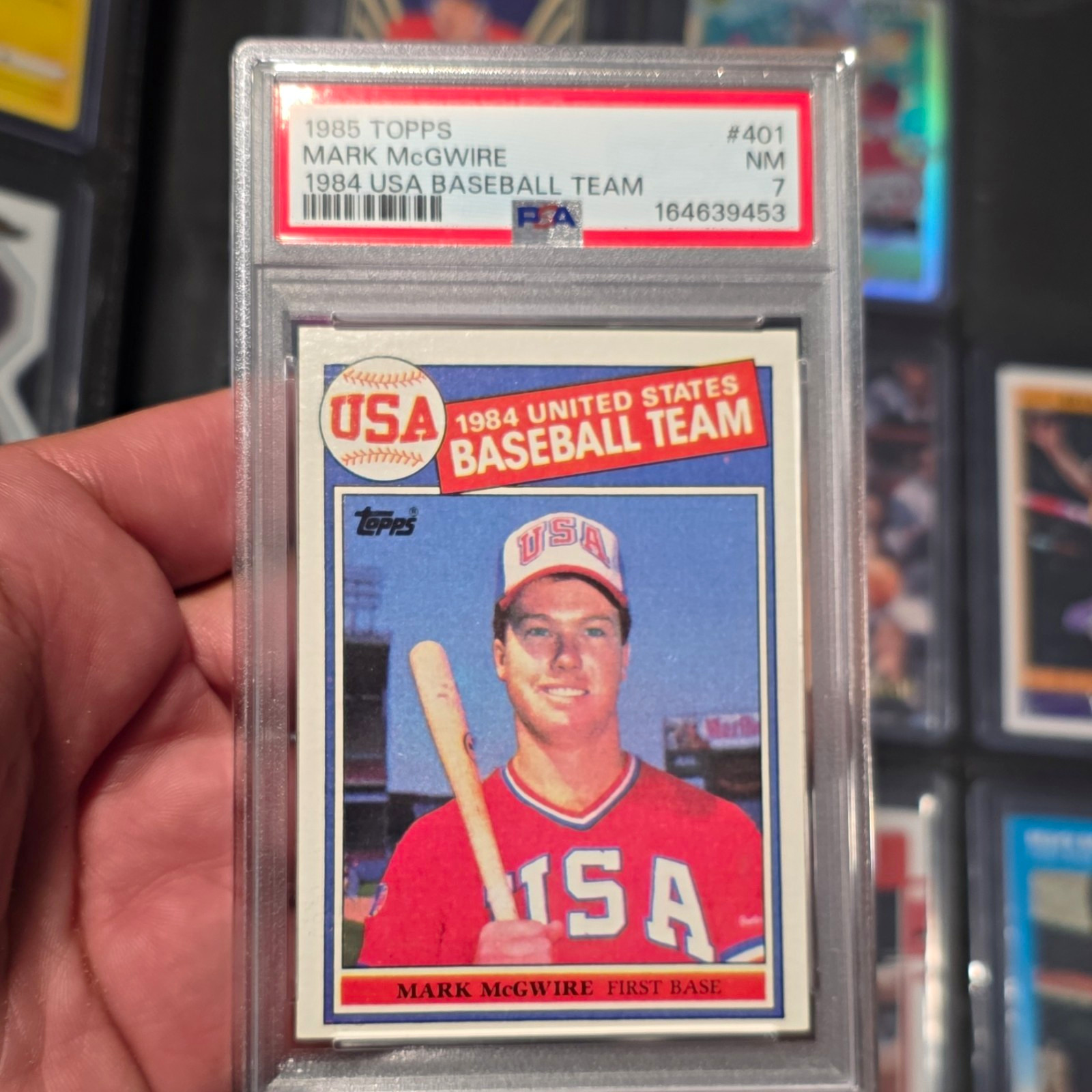 Topps 1985 Topps Mark McGwire #401 1984 USA Baseball Team PSA 7 164639453