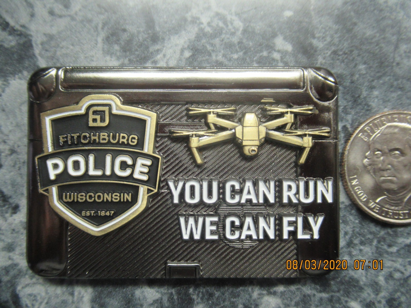 FITCHBURG WISCONSIN POLICE UAS TEAM COIN FOR DISPLAY ONLY LAST ONE