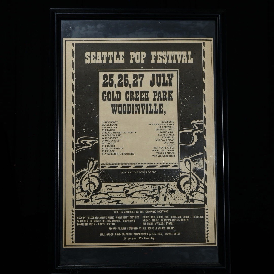 Seattle Pop Festival — 1968 — Festival Lineup Clipping — Led Zeppelin — Doors