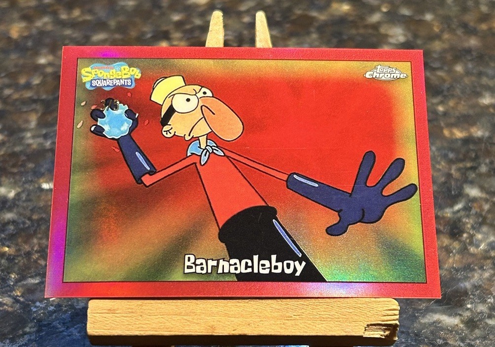 2025 Topps Chrome SpongeBob SquarePants Barnacleboy Red Refractor /5 SSP #7