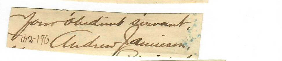 Andrew Jamieson Autograph 1896 Cut Signature Scottish Electrical Engineer signed